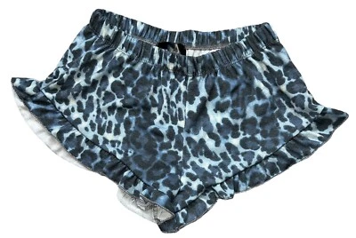 Chic 2 Chic Girls Blue Animal Print Scalloped Hem Ruffle Lounge Shorts M(10-12) - Image 1 of 2