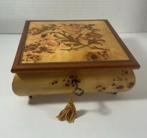 Reuge Wooden Inlaid Floral Jewelry Music Box Lara's Theme - Picture 1 of 8