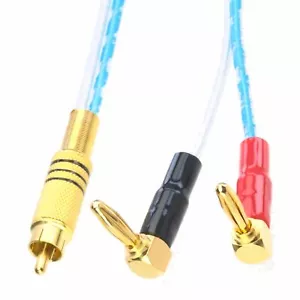 RCA phono male black to bananas plug elbow Audio amplifier speaker cable 1~16FT - Picture 1 of 6