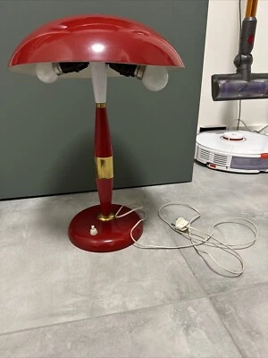 Lampe De Bureau Champignon Vintage Rouge Et Or - Photo 1/4