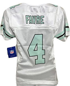 Green Bay Packers Jersey Brett Favre #4 NFL Reebok White Womens Small 7-8 NWT