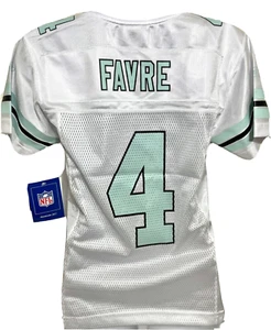 Green Bay Packers Jersey Brett Favre #4 NFL Reebok White Womens Small 7-8 NWT - Picture 1 of 5