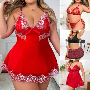Floral Lingerie for Women Lace Cotton Chemise Full Slip Sexy Babydoll Nightgown - Picture 1 of 77
