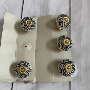 Lote pintado a mano de 5 coloridas perillas de gabinete de cerámica tiradores tiradores de manijas de puerta de cajón - Imagen 1 de 8