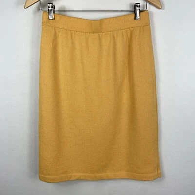 Vtg St. John Santana Knit Pencil Skirt 28” Waist Sunflower Yellow Wool Blend - Image 1 of 4