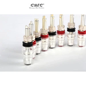 4pcs CMC 858S Long Thread Speaker Terminal Silver Plated Audio Binding Post DIY - Picture 1 of 9