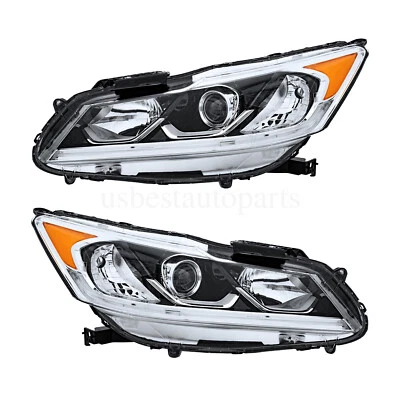 Headlights Headlamps Halogen W/LED DRL For 2016-2017 Honda Accord Sedan 4Dr Foto 1 de 4