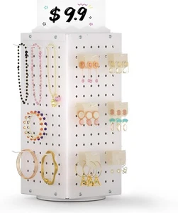 Urban Deco Metal Spinning Peg Board Display Stand with Removable Hooks – Earring - Picture 1 of 6