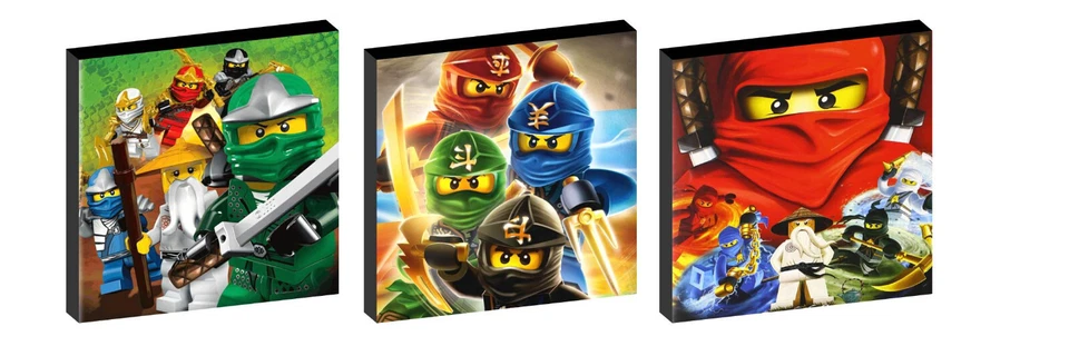 NINJAGO b SET OF 3 WALL ART PLAQUES/CANVAS PICTURES - Image 1 of 1