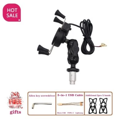 Motorcycle Phone Holder Mount USB Charger for Honda CBR600RR CBR1000RR -2023 - Image 1 of 4