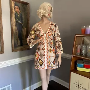 Vintage 1960s Emilio Pucci for Formfit Rogers Quilted Mini Dress Robe M - Picture 1 of 9