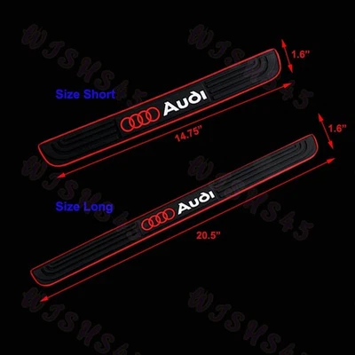 Protector de escalones para panel de cubierta de umbral de puerta de automóvil 4 piezas para A3 A4 A5 A6 A7 Q3 Q5 Q7 Foto 1 de 4