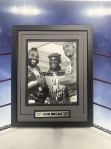 Foto firmada por Hulk Hogan de 8x10 Jsa automática enmarcada WWF lucha libre  - Imagen 1 de 3