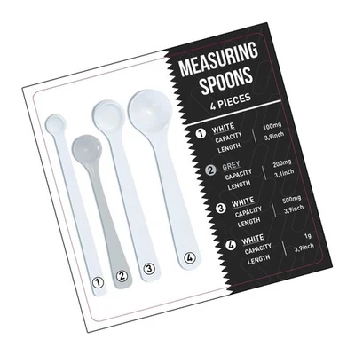 Dosing spoon | milligram measuring spoons set of 4 | exact dosing 100mg, 200m... - Image 1 of 4
