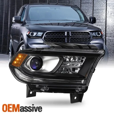 Proyector halógeno negro pasajero para Dodge Durango 14-17 sin LED DRL Foto 1 de 4