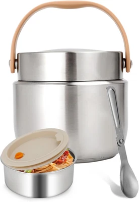 Thermos per Alimenti Caldi 1200Ml, Contenitore Termico per Alimenti Caldi Con Cu - Immagine 1 di 4