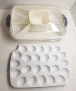 Pampered Chef Chillzanne Rectangular Server #2781 Deviled Egg/Vegetable Tray - Picture 1 of 8