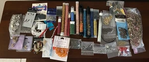 Large Lot Of Beads For Jewelry Making Assorted Colors Beads Findings Clasps - Picture 1 of 11