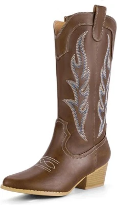 Botas de Vaquero IDIFU IN2 para Mujer Vaquera Media Pantorrilla Bordadas Western...  Foto 1 de 4