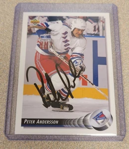 PETER ANDERSSON SIGNED 1992-93 UPPER DECK HOCKEY CARD #481 RARE AUTOGRAPH AUTO - Picture 1 of 3