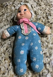 Vintage Mattel sprechende Babybohnen blaue Augen, 1970, Zugschnur funktioniert, teils schlicht - Bild 1 von 7
