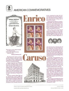 #278 22c Enrico Caruso #2250 USPS Commemorative Stamp Panel - Picture 1 of 1