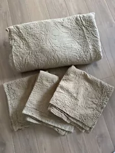 Pottery Barn Beige Textured King Duvet & 3 Euro Pillow Sham Set - Picture 1 of 5