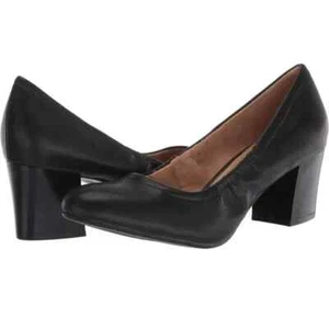 Naturalizer Lexington Womens 5 W Black Leather Smooth High Heel Pumps NEW - Picture 1 of 8