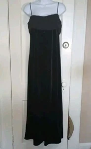Vintage Dress Womens 8 Black Velvet Maxi Beaded Goth Fairy Whimsigoth Y2k Witchy - Picture 1 of 10