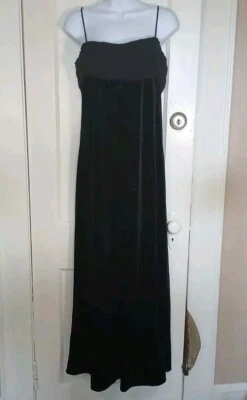 Vestido De Colección Para Mujer 8 Negro Terciopelo Maxi Cuentas Gótico Hada Capricho Y2k Bruja Foto 1 de 4