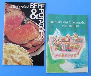 1959 + 1971 Betty Crocker Recipes BEEF & POTOTOES / 133 Quicker Ways w/ BISQUICK - Picture 1 of 3