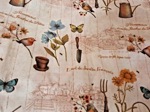 Le Jardín Cortinas de Café Color Vivo Pájaros Flores Mariposas Herramientas de Jardín 3 Piezas - Imagen 1 de 9