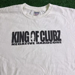 Rare King Of Clubz Negative Hardcore Band T-Shirt White Mens Size XL Vtg - Picture 1 of 7