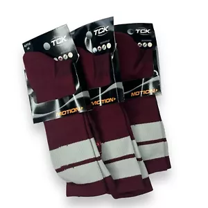 TCK Performance Motion Socks Burgundy Gray Size Large 3 Pairs - Picture 1 of 4