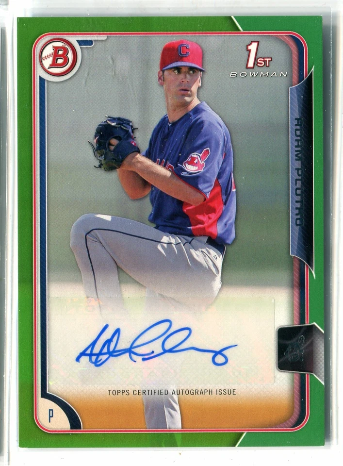 2015 Bowman Adam Plutko GREEN AUTO AUTOGRAPH RC 54/99 CLEVELAND INDIANS - Image 1 of 1