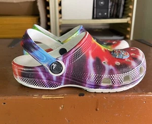 CROCS Child's Size 12 Classic Tie-Dye Graphic Clogs Summer Shoes 206995 - Picture 1 of 7