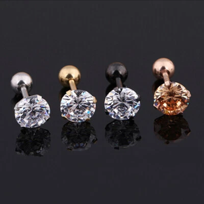 4PCS Tragus Helix Nose Bars Ring Hoop Lip Cartilage Ear Earring Stud Piercing : - Image 1 of 4