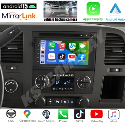 7" Android 15 Car Stereo Radio For 2007-2013 2014 Chevrolet Silverado 1500 2500 - Image 1 of 4