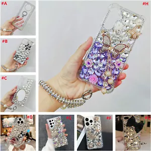 Funda de teléfono para mujer Moto Samsung brillante cristal brillante diamantes brillantes - Imagen 1 de 12