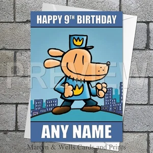 Dog Man Birthday card. 5x7 inches. Dogman. Personalised card, plus envelope. - Picture 1 of 6