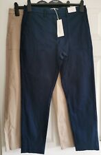 Ex M&S PER UNA High Rise Slim Ankle Grazer Leg Chino Style Trousers _ Various