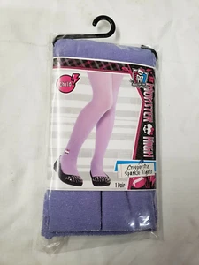 Monster High Purple Creeperific Sparkle Tights Skull graphic Child New - Picture 1 of 1