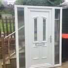 upvc white Front Door with side light windows