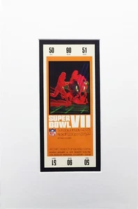 Super Bowl VII Replica Ticket Matted and Ready to Frame Washington vs Denver - Picture 1 of 1