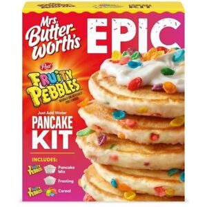 Mrs. Butterworth's EPIC FRUITY PEBBLES Pancake Mix Kit w Frosting (1Pk) SEP 2024