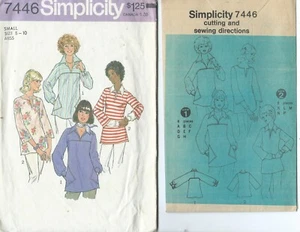S 7446 sewing pattern 70's Pullover TOP TUNIC sew Kimono Sleeves size Small 8-10 - Picture 1 of 1