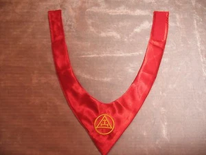 Masonic York Rite Triple Tau Cravat Red Royal Arch Tie Fraternity NEW! - Picture 1 of 2