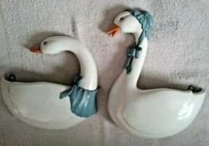 VINTAGE 2ER SET HOMCO BURWOOD PRODUCTS GANS WANDTASCHEN PLAKETTEN BEHÄNGE - Bild 1 von 11