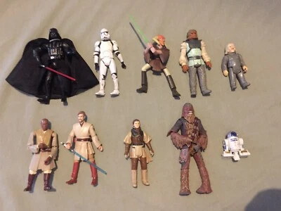 Star Wars Action Figure R2D2 Darth Vader Chewbacca Lot Of 10 Figures - Image 1 of 4