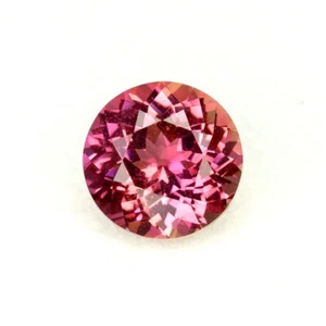 0.63cts GIT CERTIFIED ROUND PORTUGUESE CUT NATURAL ORANGY PINK SAPPHIRE - Picture 1 of 2